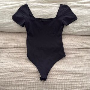 Aritzia Black short sleeve bodysuit
